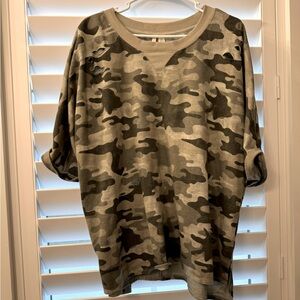 Army style ripped sweater shirt